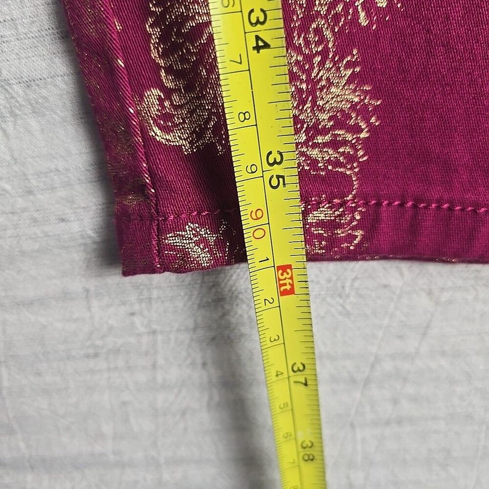 Thalia Sodi Women’s Skinny Leg Pants Size 18 Pink Gold Brocade NWT - Picture 7 of 12